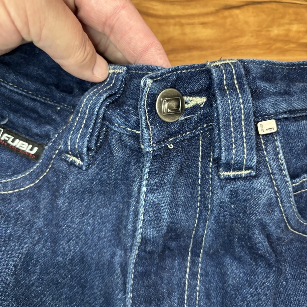 FUBU Denim‎ Carpenter Pants Jeans Boy's 4 Blue Y2K Vintage Denim Wide Leg Baggy - Picture 4 of 9